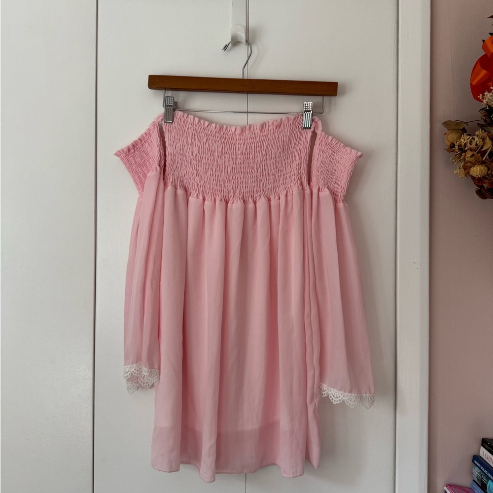 Pink Off-Shoulder Dress